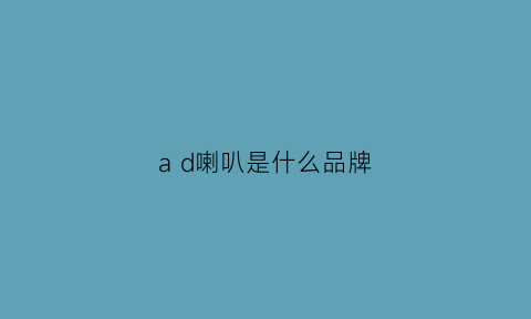 ad喇叭是什么品牌(喇叭dys什么牌子的)